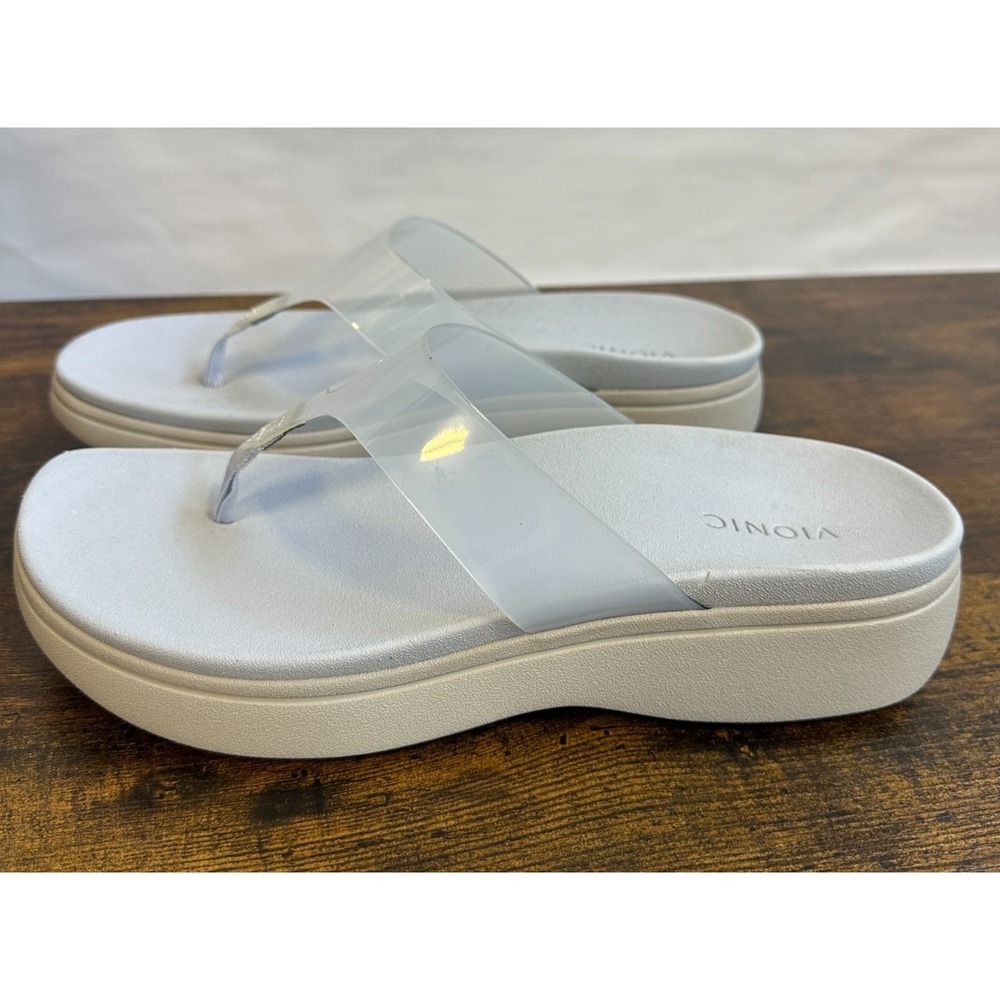 Vionic Luminous Blue Translucent Platform Thong Comfort Sandal Size 10 - Picture 7 of 10